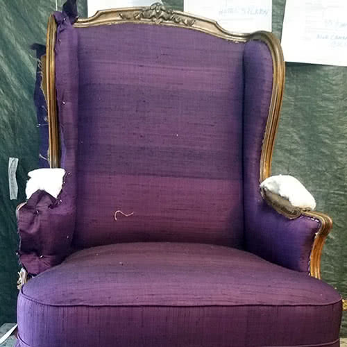 Garnissage d'un fauteuil Louis XV étape 3