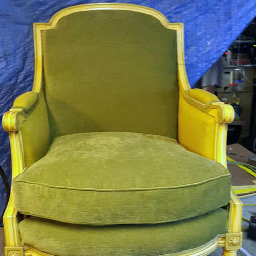 Garnissage d'un fauteuil Louis XVI